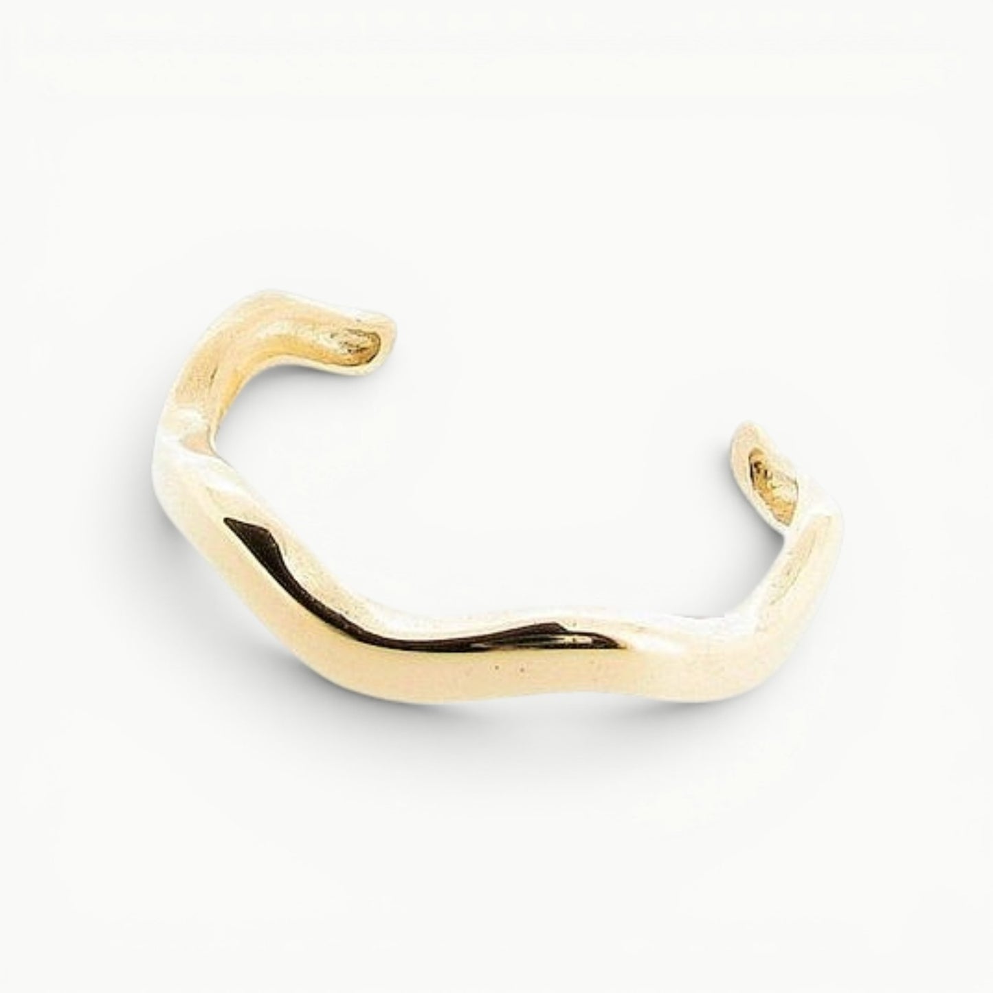 9ct yellow gold wavy band design open toe ring