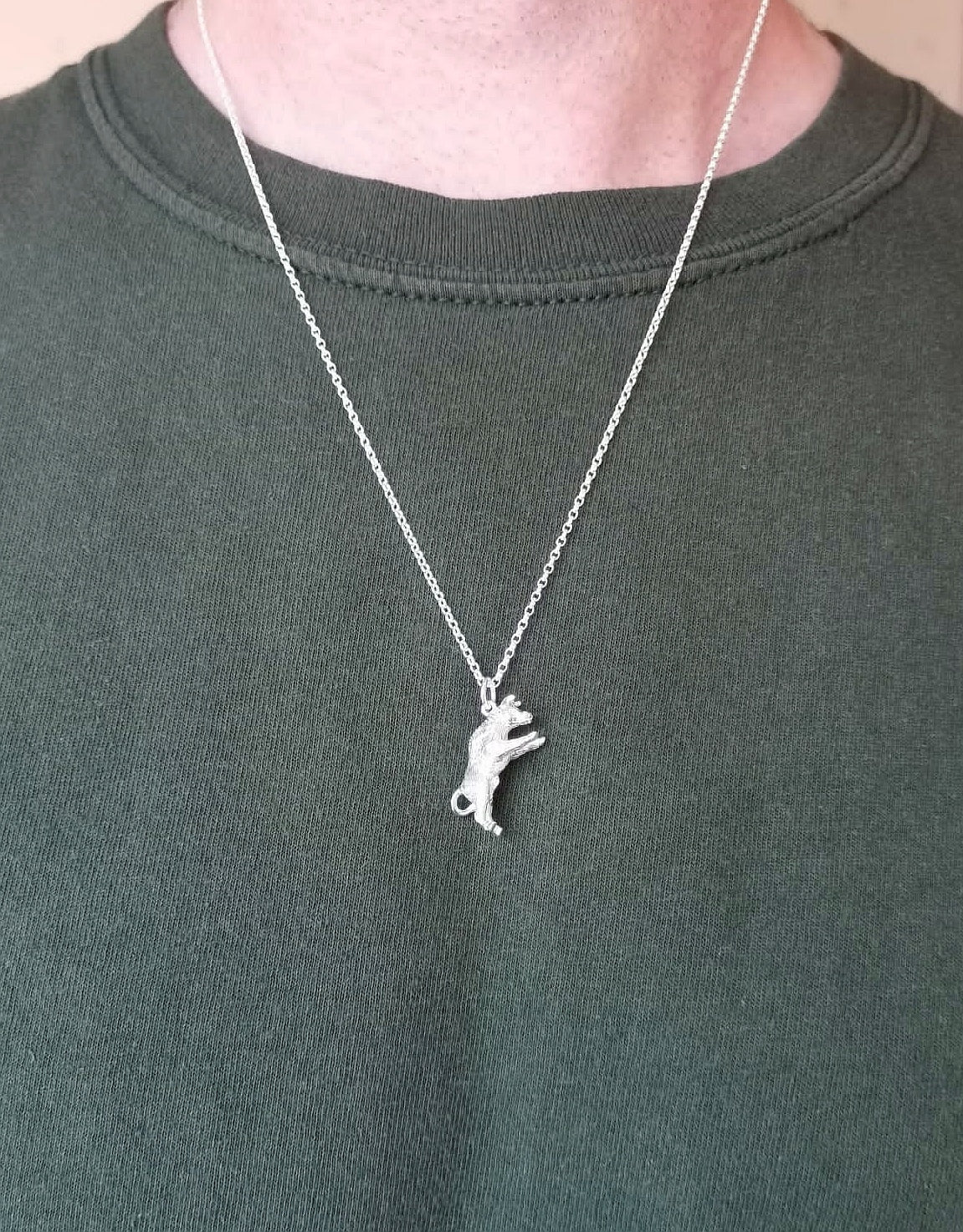Sterling Silver Bull pendant mens Symbol of Strength Fertility Taurus Zodiac sign