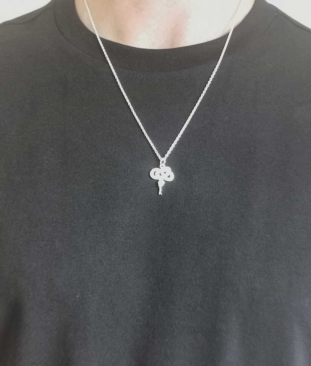 Coiled Snake Pendant Sterling Silver