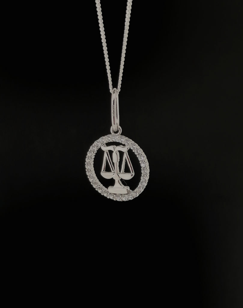 Sterling Silver Libra Zodiac Star Sign Astrology Symbol September October Birthday