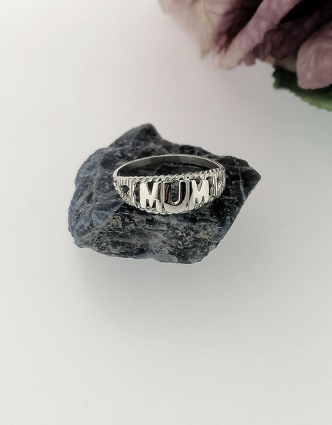 Mothers Day Mum Ring Sterling Silver 