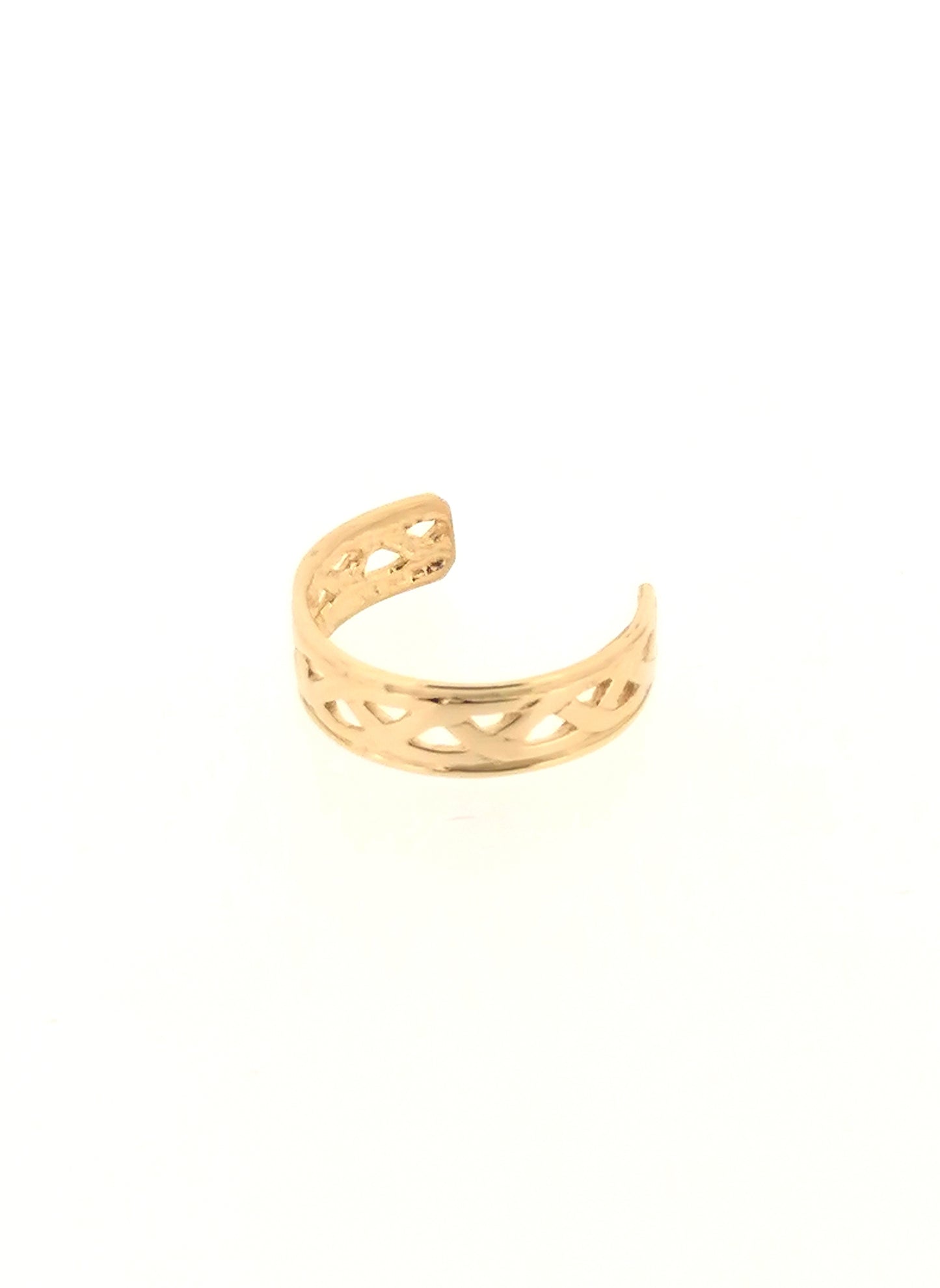 Ladies Solid 9ct yellow gold Celtic Style adjustable toe ring