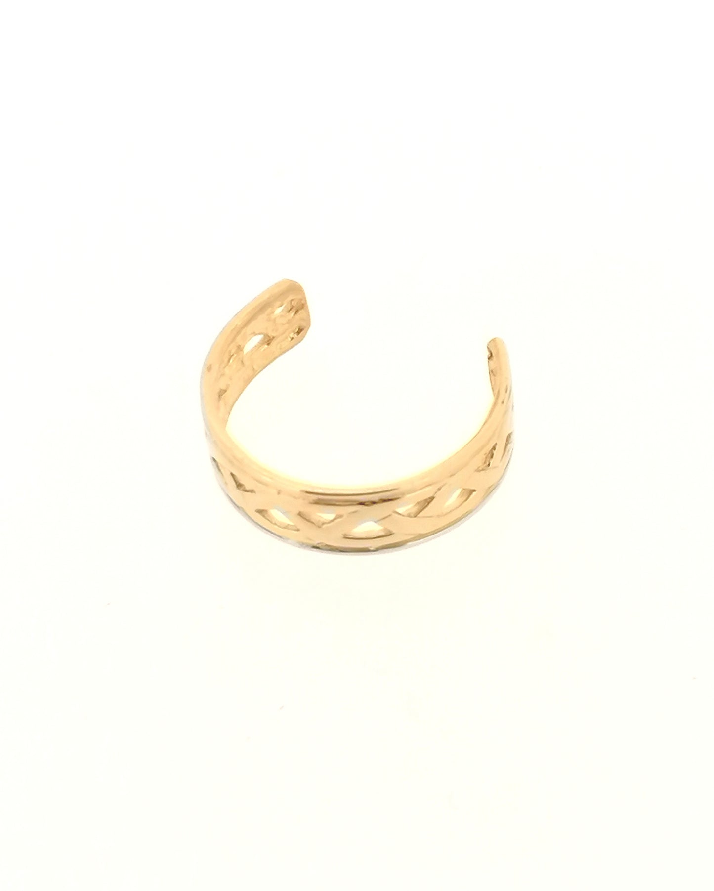 Solid 9ct yellow gold Celtic Style adjustable toe ring