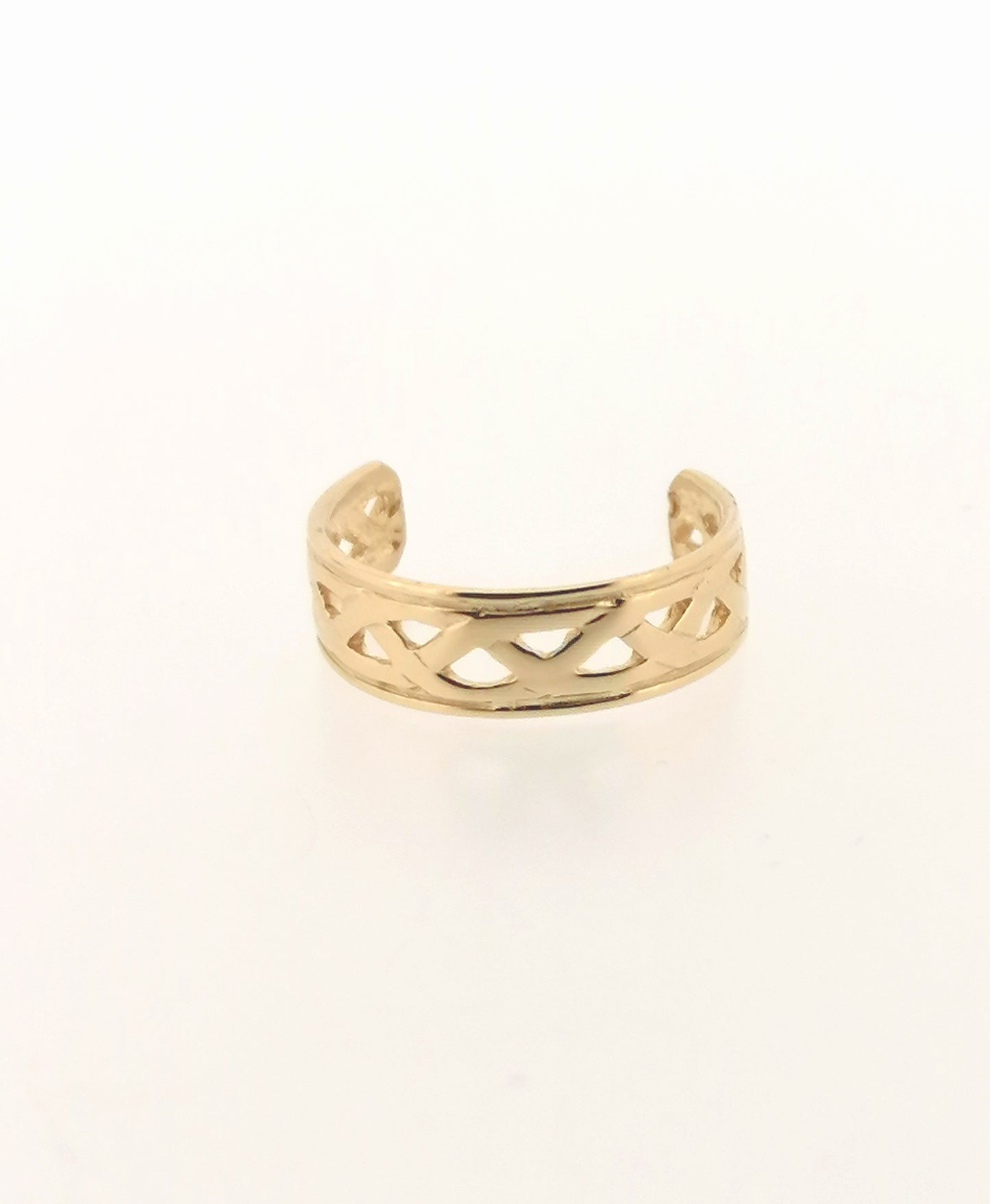 Womens Solid 9ct yellow gold Celtic Style adjustable toe ring