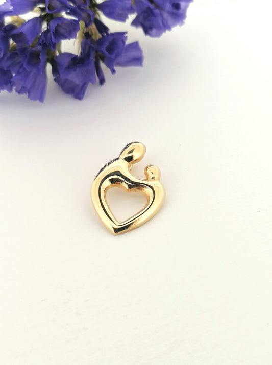 Solid 9ct Yellow Gold Mother and Child Pendant