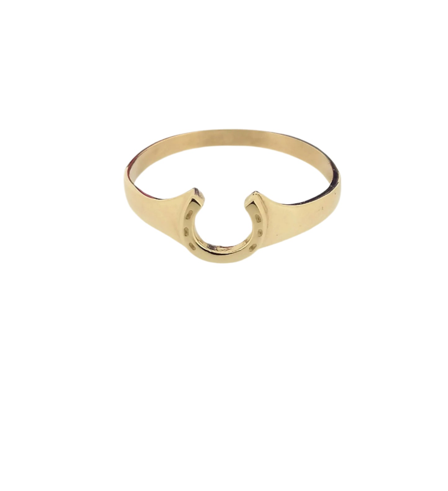 Womens Solid 9ct Yellow Gold Horseshoe Ring Good Luck Fortune Symbol