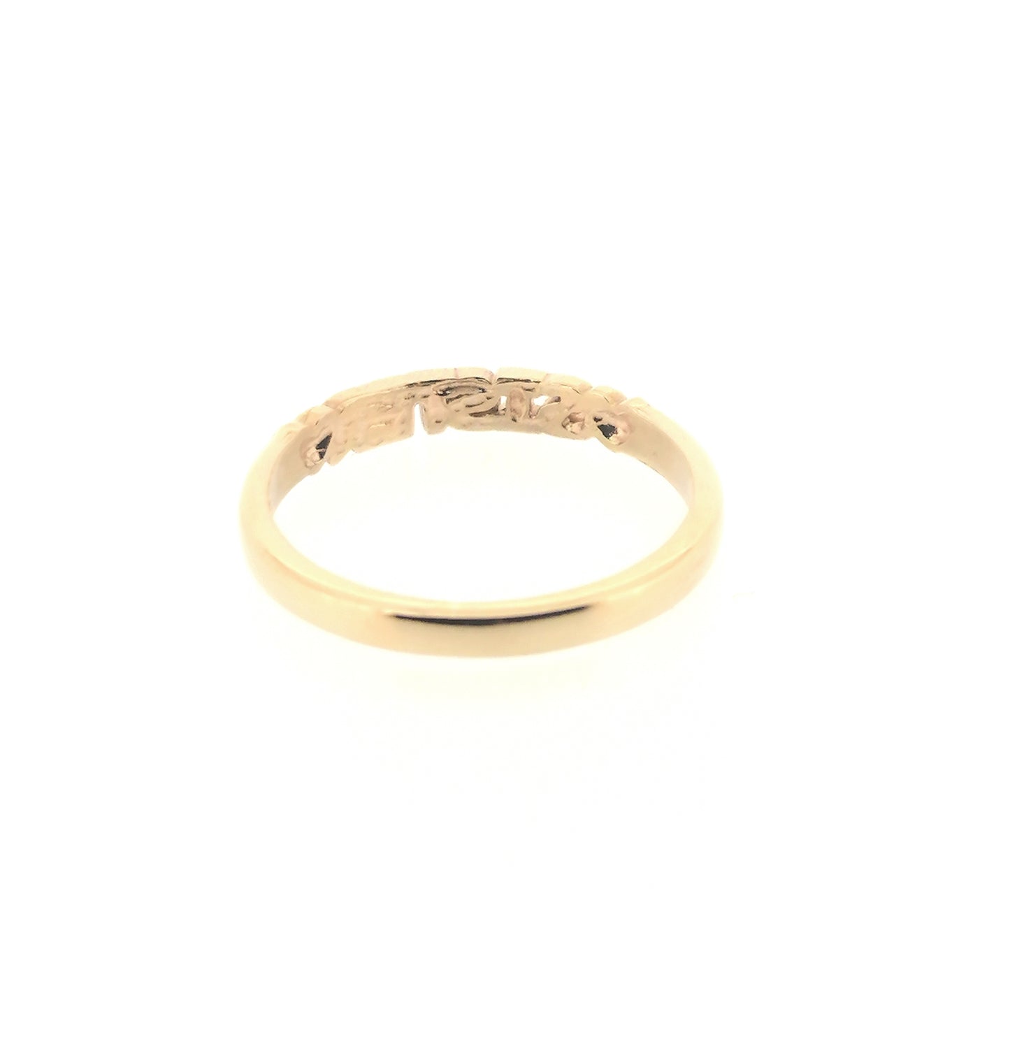 Solid 9ct Yellow Gold Sister Word Band Ring Birthday Gift