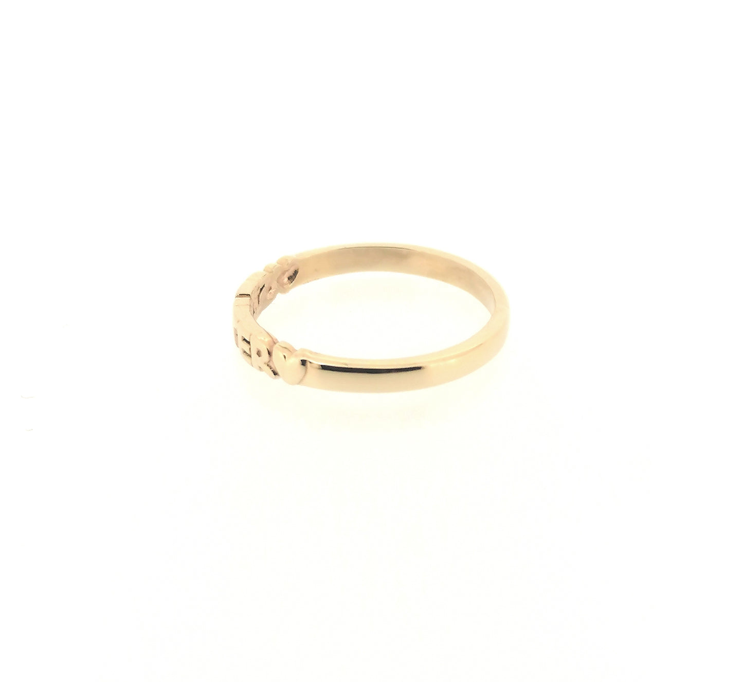 9K Yellow Gold Sister Word Band Ring Stacking
