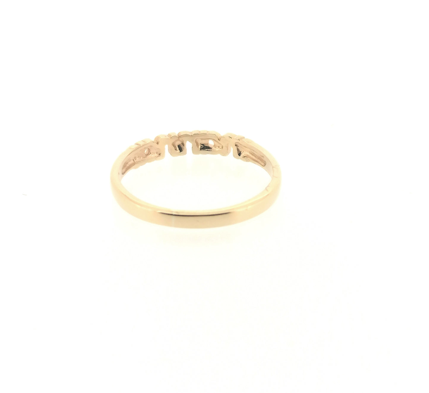 Solid 9ct Yellow Gold Nanna Band Ring with Hearts Stacking Ring Grandma Nan Birthday Christmas Mothers Day Gift Hallmarked