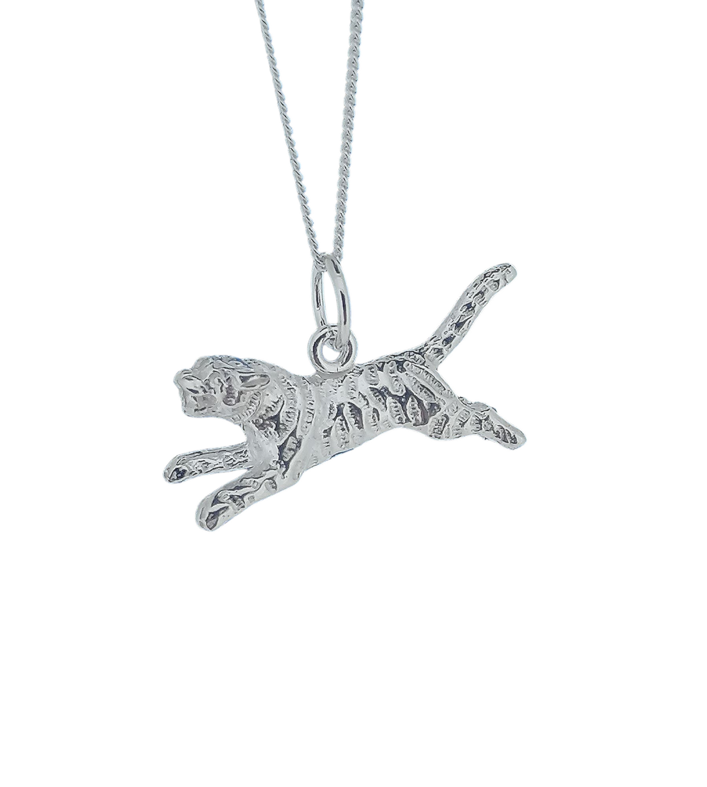 Sterling Silver Tiger Pendant Mens Womens Nature Jewelry