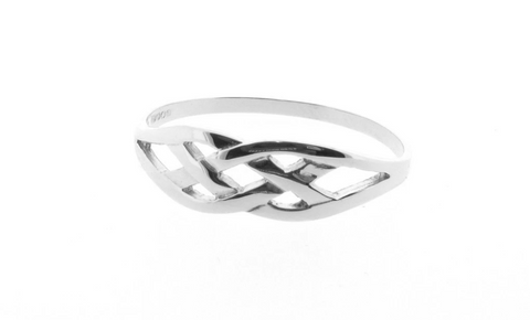 Ladies 925 Sterling Silver Celtic Infinity Knot Ring