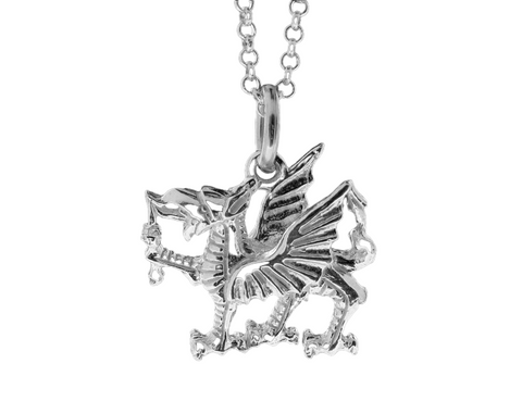 Welsh Dragon Pendant Sterling Silver