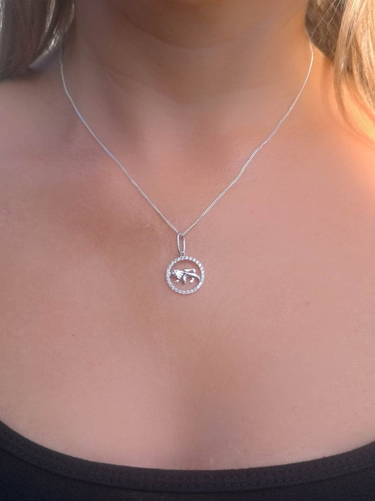Women's Sterling Silver Leo Lion Zodiac Star Sign Astrology Symbol Pendant Necklace