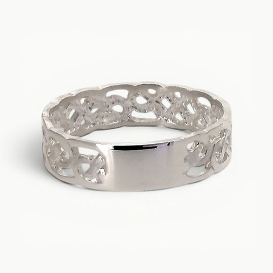 Celtic Infinity Knot Band Ring Sterling Silver