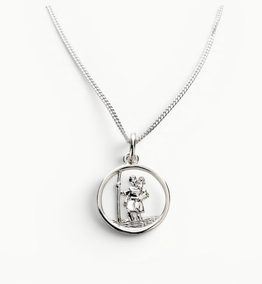 Saint Christopher Medal Pendant Sterling Silver