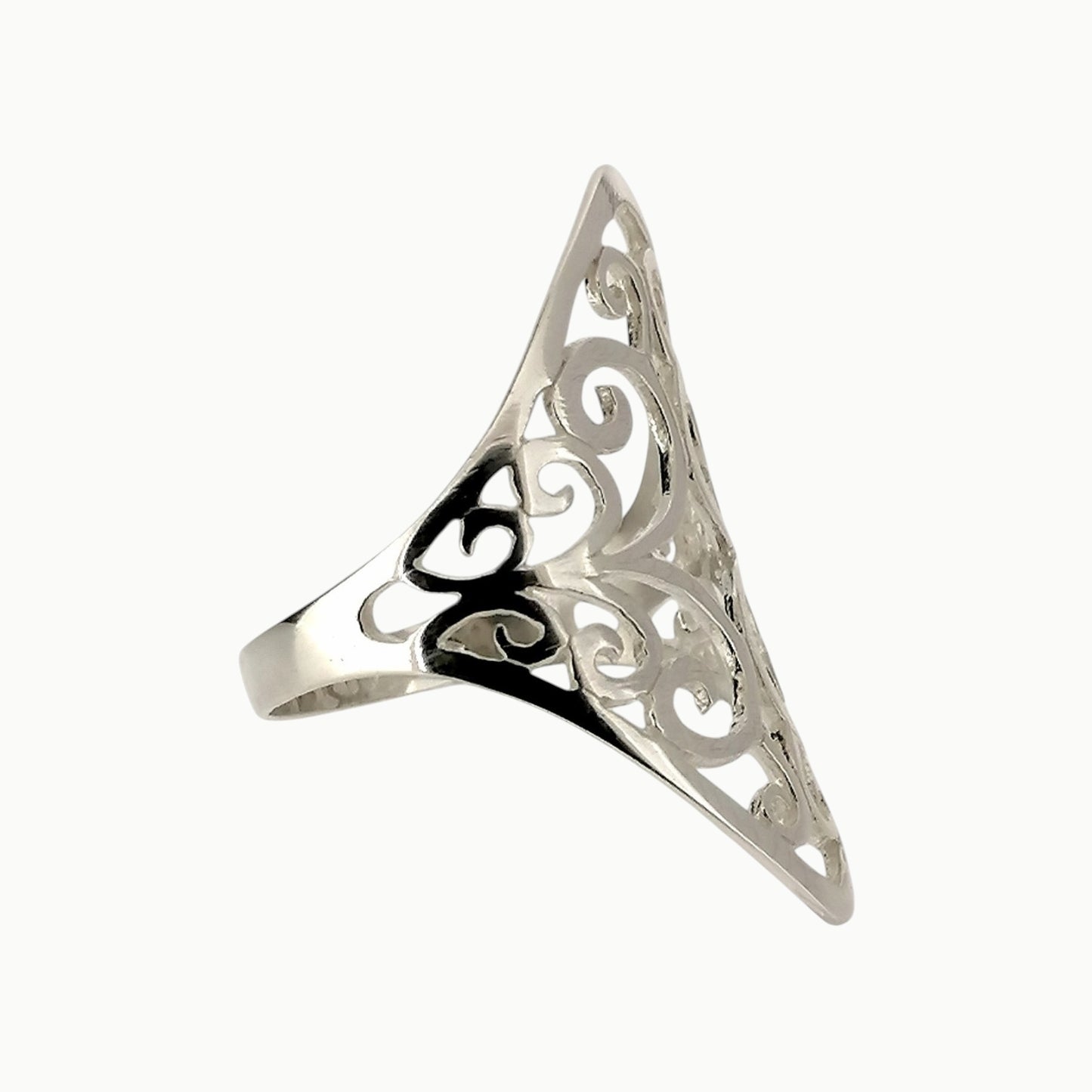 Filigree Design Dress Ring Sterling Silver