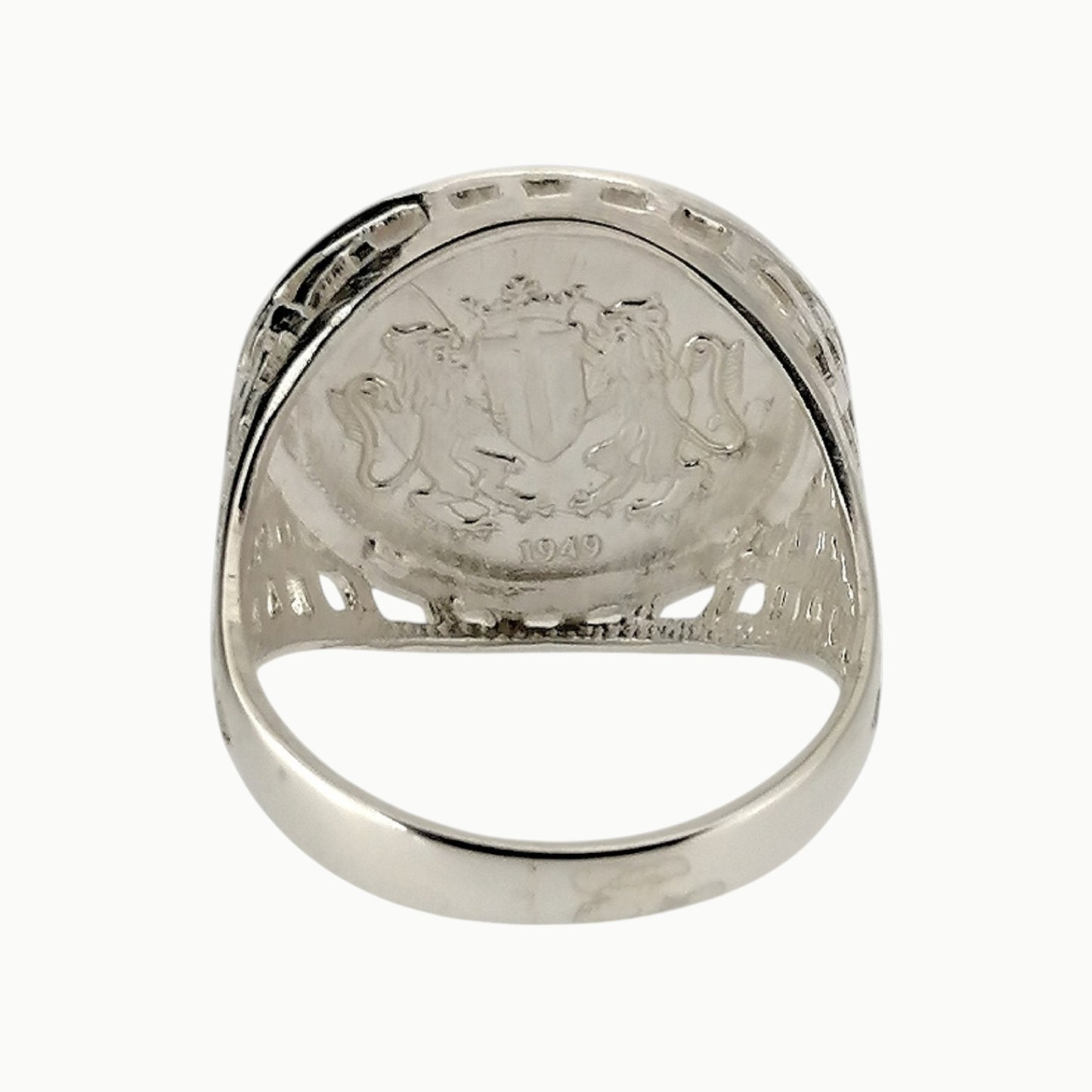 Saint George Sovereign Coin Ring Sterling Silver