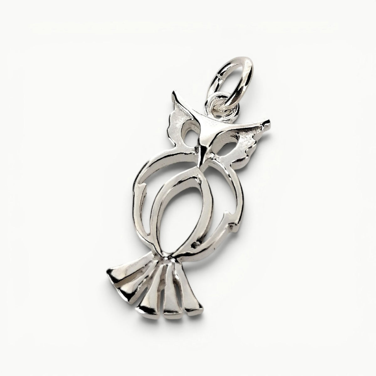Sterling silver owl charm pendant amulet symbol of wisdom