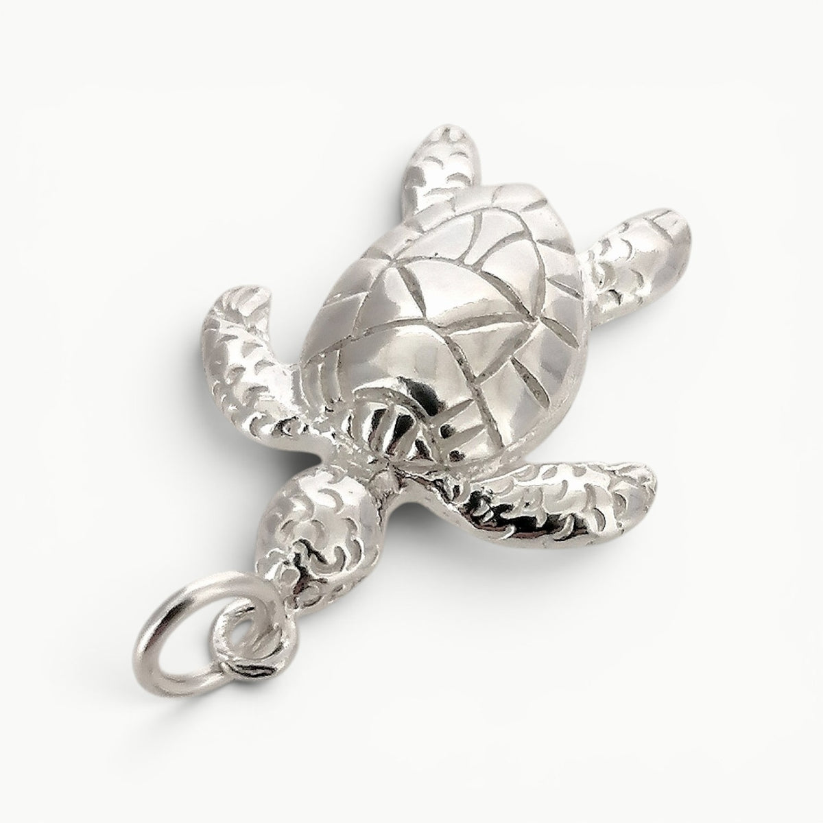 Sterling silver sea turtle charm pendant amulet