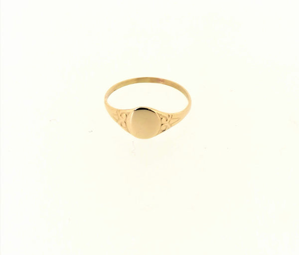 9ct Yellow Gold Fancy Oval Signet Ring Ladies