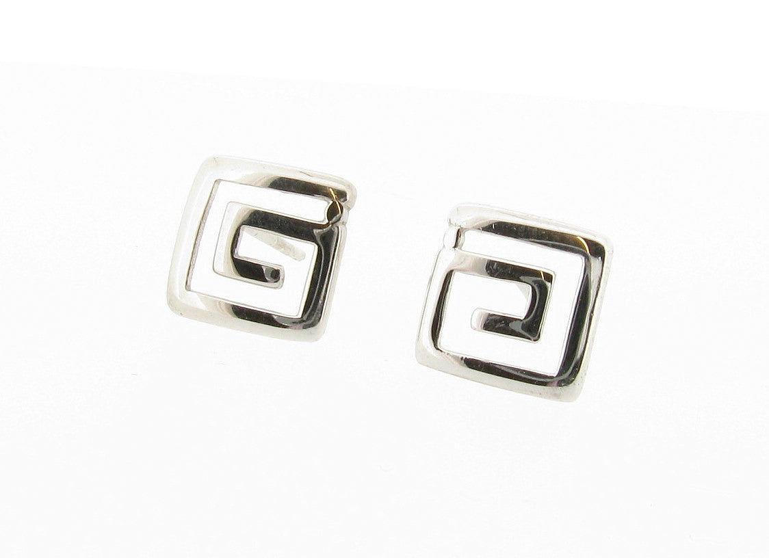 Greek Key Stud Earrings Sterling Silver – Stephen Knapper
