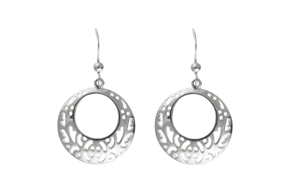 Filigree Style Dropper Earrings Sterling Silver