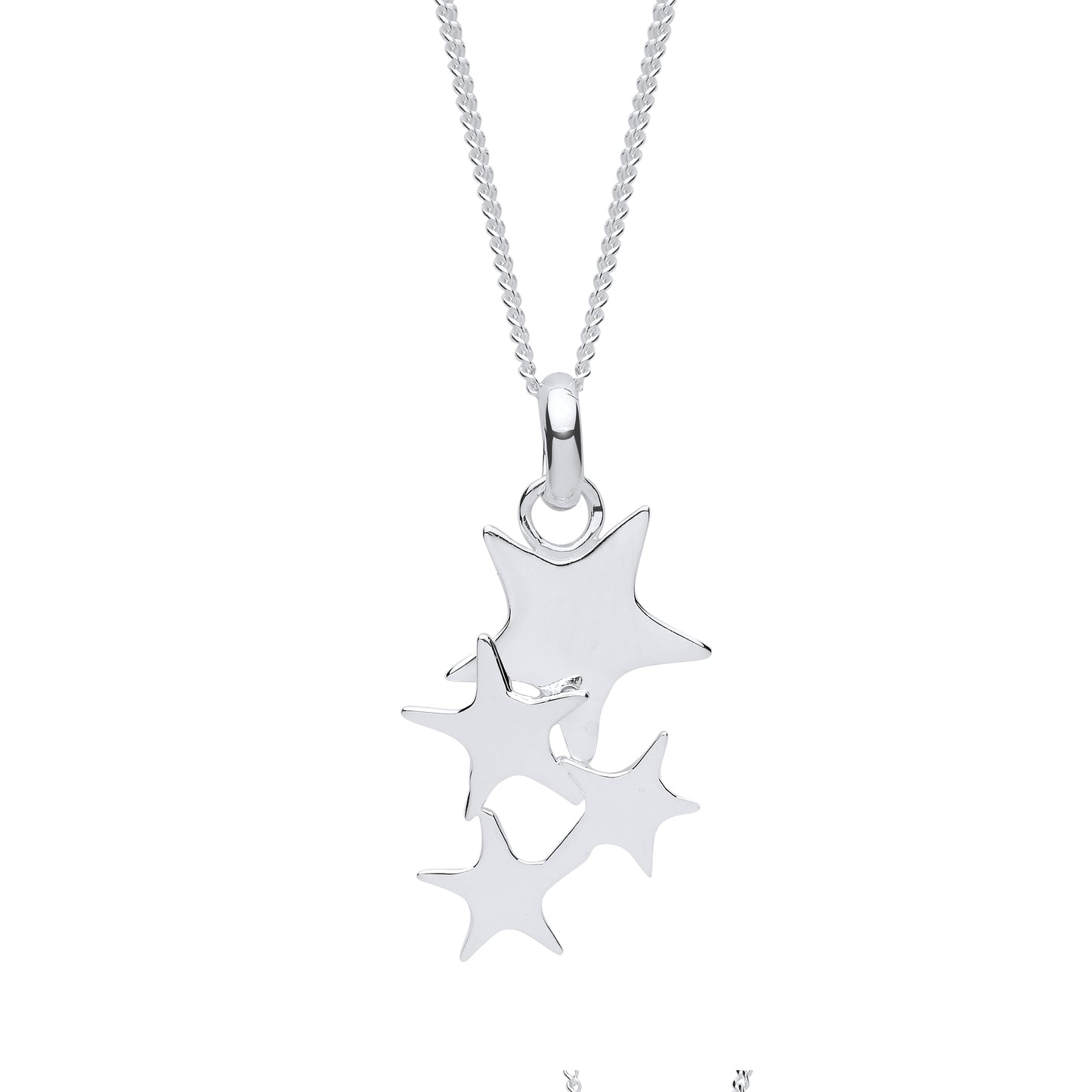 Multiple Stars Pendant Necklace Solid 925 Sterling Silver