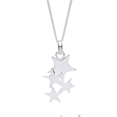 Multiple Stars Pendant Necklace Solid 925 Sterling Silver