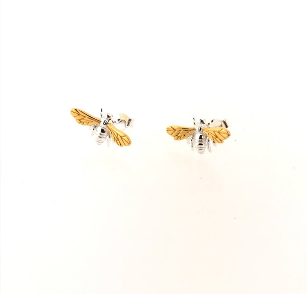 Sterling Silver Bee Stud Earrings