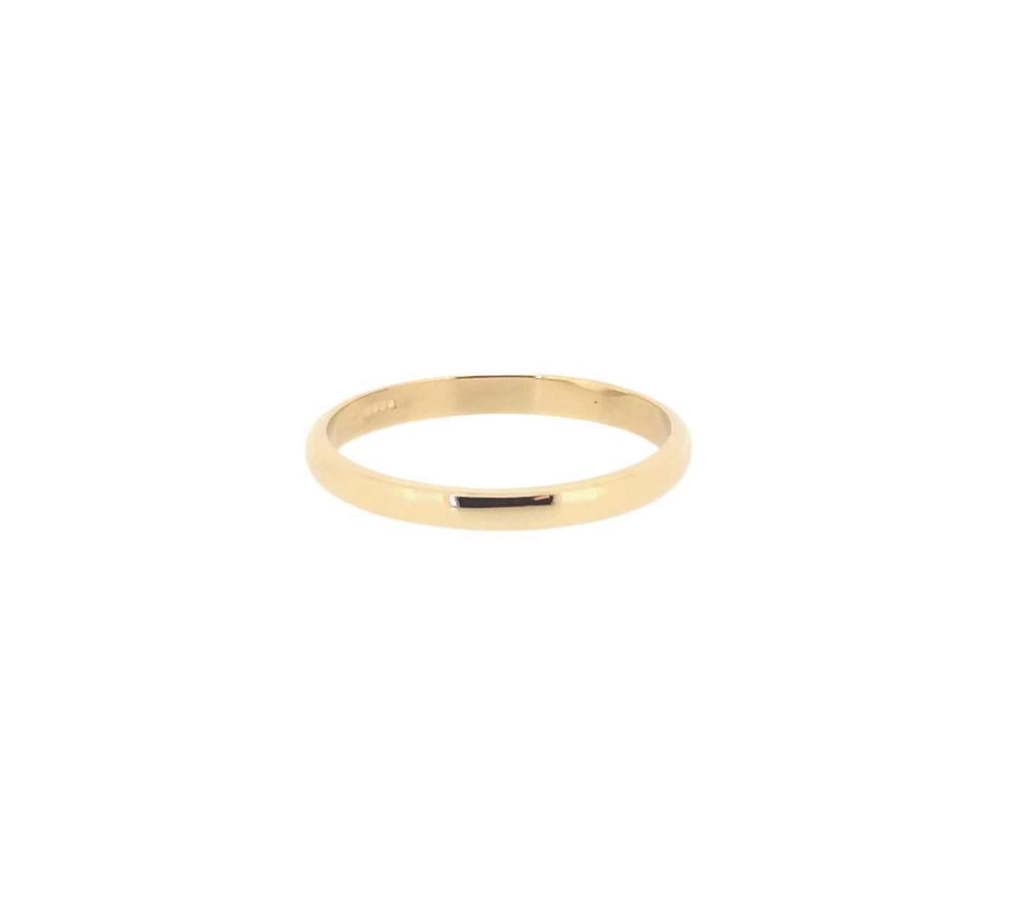 Ladies Thin 3mm Wide Wedding Ring Band D Shape 9ct Yellow Gold