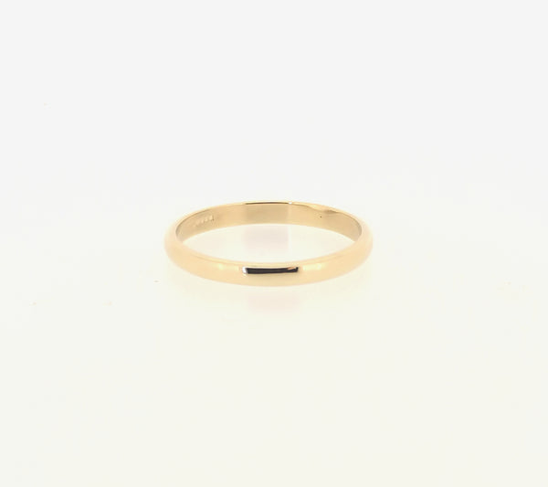Ladies Thin 3mm Wide Wedding Ring Band D Shape 9ct Yellow Gold