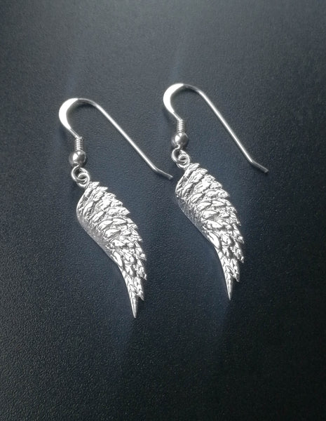 Angel Wings Drop Earrings Sterling Silver