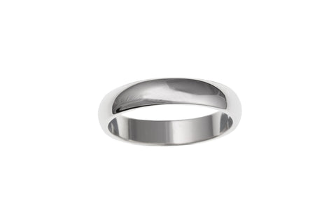 Sterling Silver 5mm D Shape Wedding Band