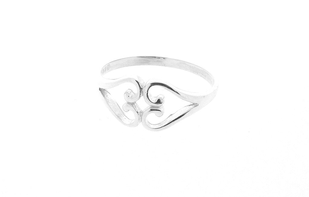Sterling Silver Ladies Two Hearts Friendship Promise Ring