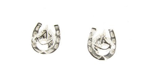 Silver horseshoe stud outlet earrings