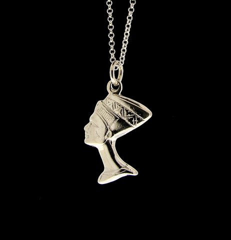 Ancient Egyptian Queen Nefertiti Pendant Sterling Silver