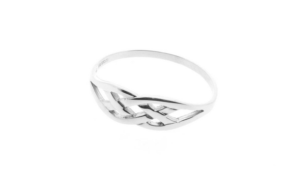 Womens Sterling Silver Irish Celtic Infinity Knot Ring