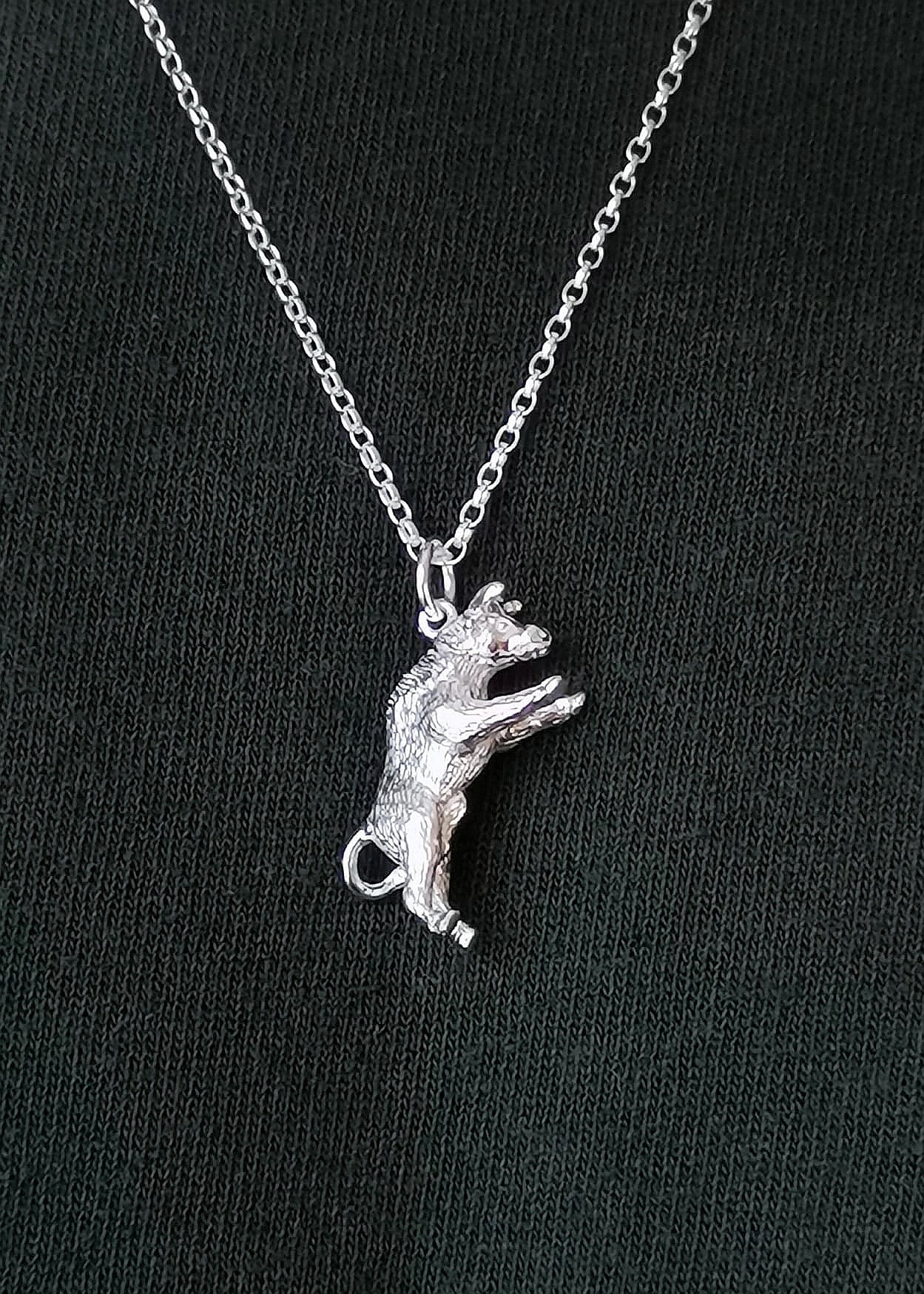 Sterling Silver Men's Bull Pendant Necklace Symbol of Strength Fertility Taurus Zodiac 