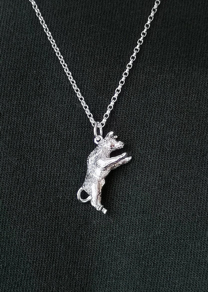 Sterling Silver Men's Bull Pendant Necklace Symbol of Strength Fertility Taurus Zodiac 