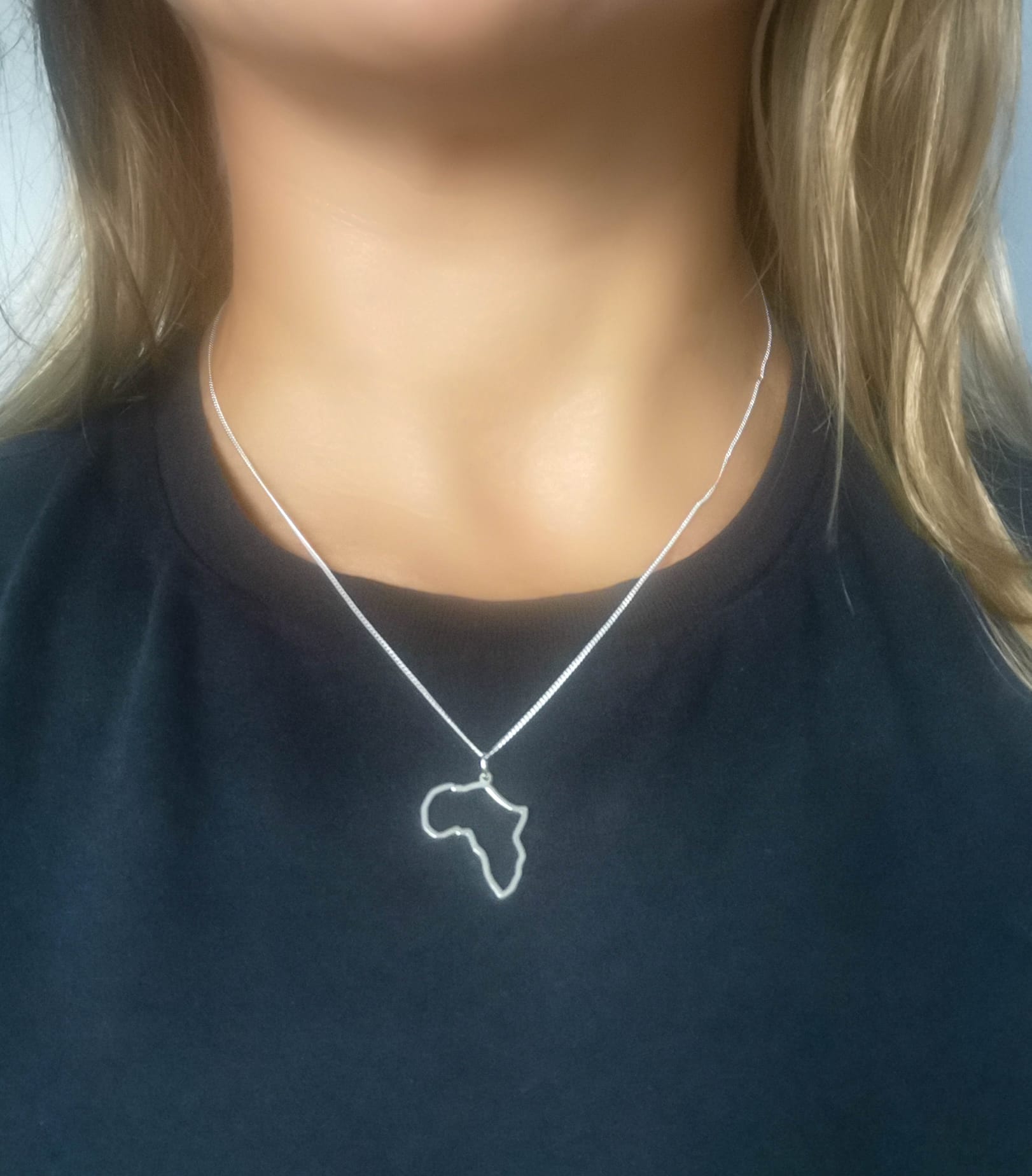 Minimalist Africa Pendant Sterling Silver