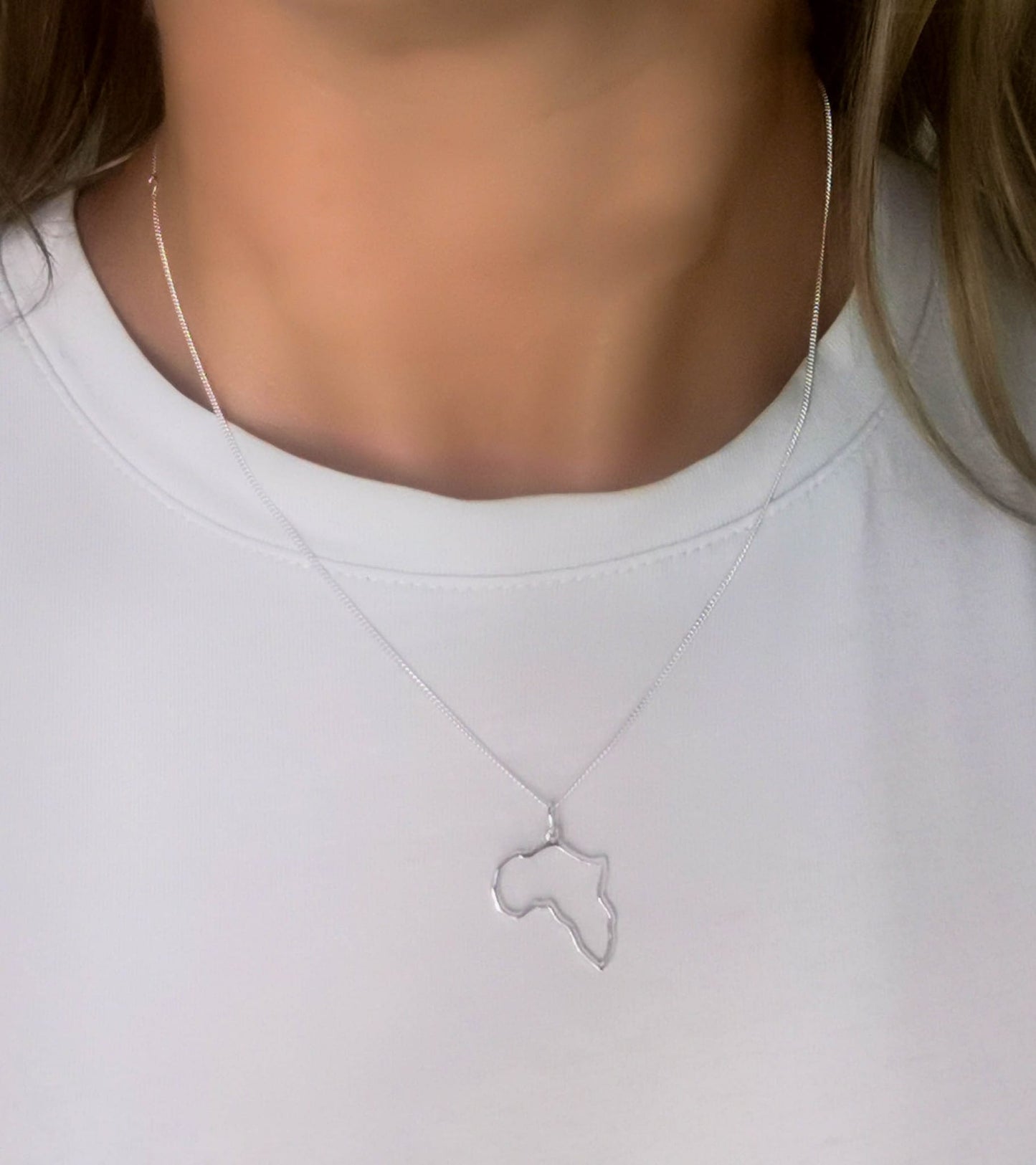 Womens Africa Map Necklace