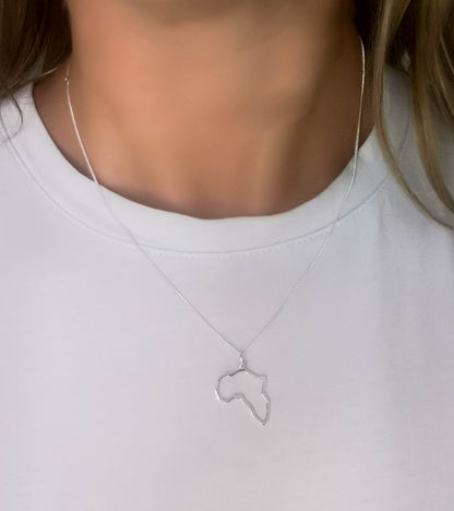 Womens Africa Map Necklace