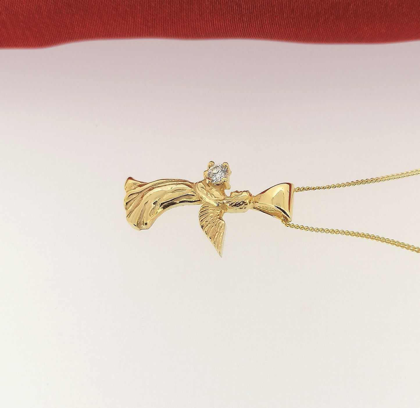 14k yellow gold plated Angel pendant 