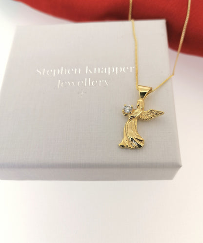 Angel Necklace 14k gold plated Stephen Knapper Jewellery
