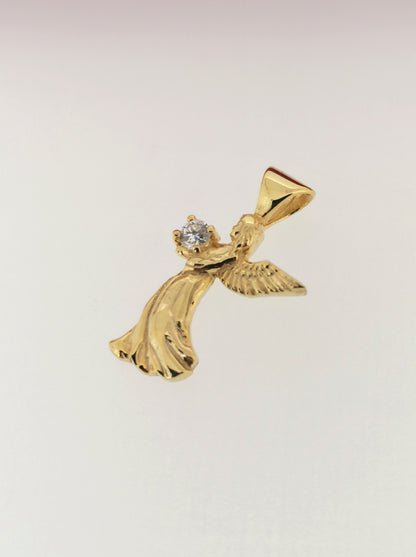 Christian Guardian Angel Symbol of Protection 14k yellow gold plated