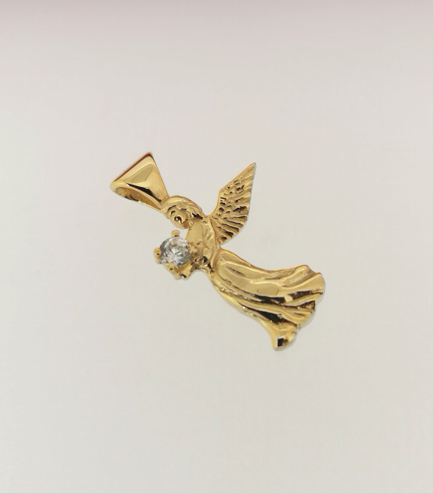14ct yellow gold plated Angel Pendant Diamond Simulant