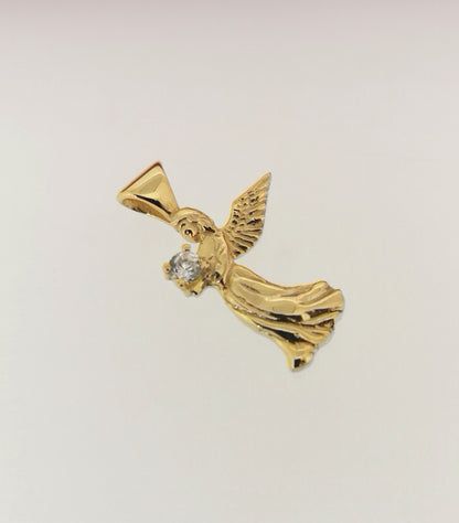 14ct yellow gold plated Angel Pendant Diamond Simulant