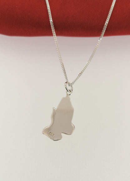 Praying Hands Pendant Sterling Silver