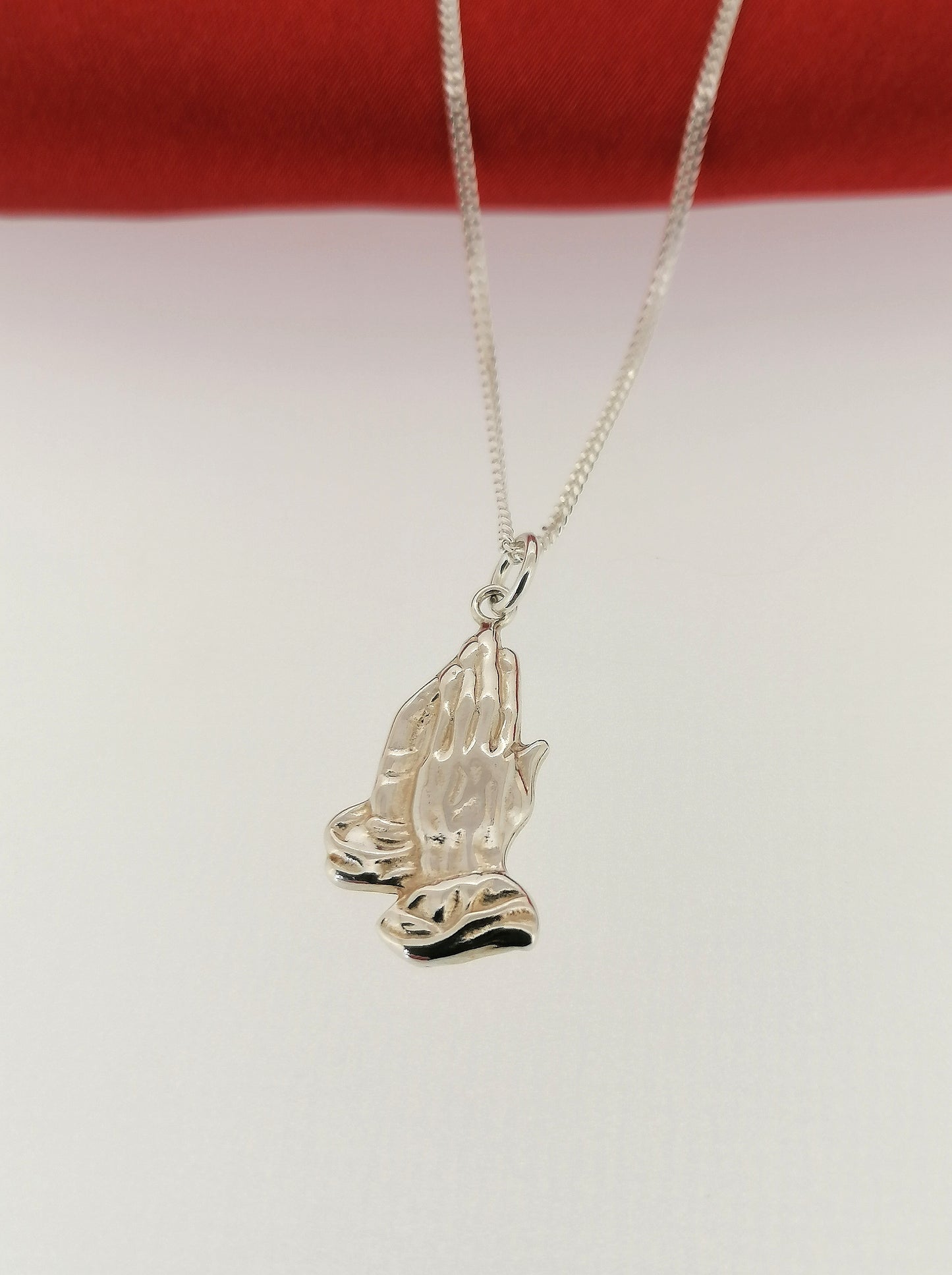 Praying Hands Pendant Sterling Silver
