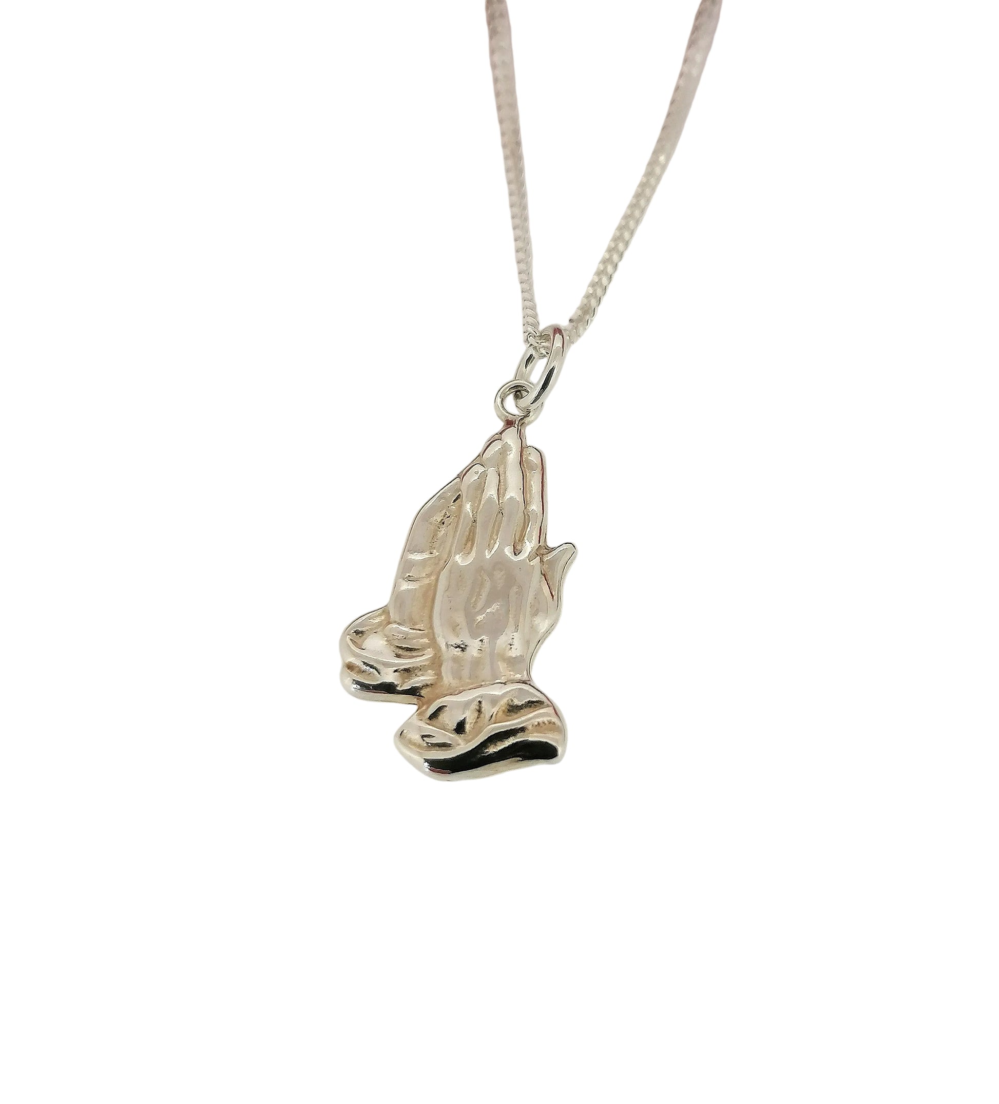 Praying Hands Pendant Sterling Silver